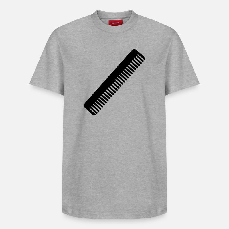 Peigne pour coiffeur - T-shirt unisexe décontracté en coton Supima – de SPREAD - gris chiné