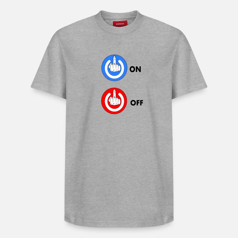 Mittelfinger EIN und AUS - Relaxed Unisex Supima Cotton T-Shirt – von SPREAD - Grau meliert