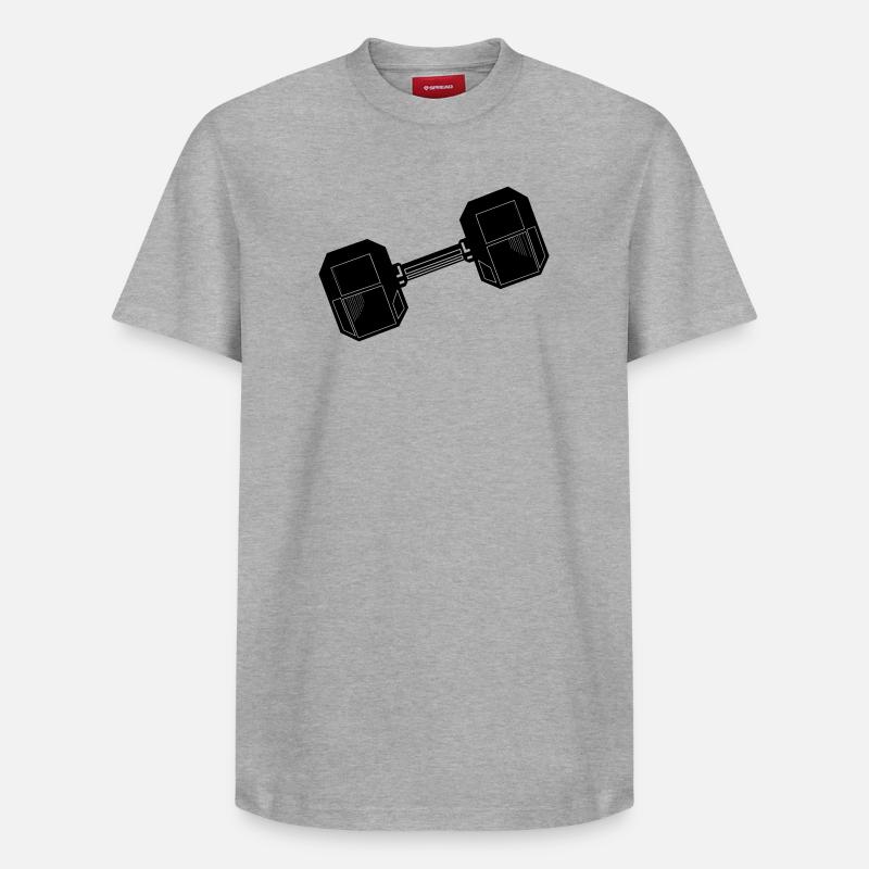 Haltère - T-shirt unisexe décontracté en coton Supima – de SPREAD - gris chiné