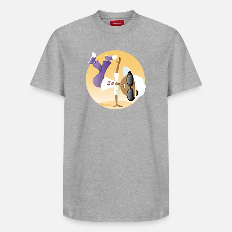 Hip-hop - T-shirt unisexe décontracté en coton Supima – de SPREAD - gris chiné