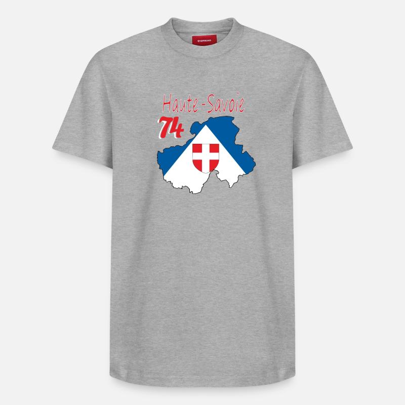 Haute-savoie - T-shirt unisexe décontracté en coton Supima – de SPREAD - gris chiné