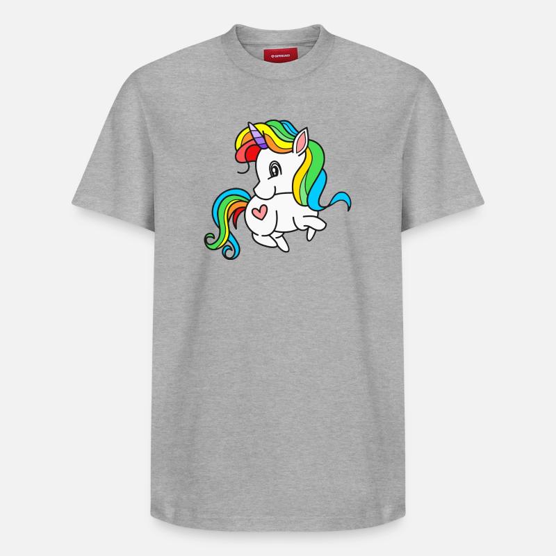 Einhorn Einhörner - Relaxed Unisex Supima Cotton T-Shirt – von SPREAD - Grau meliert