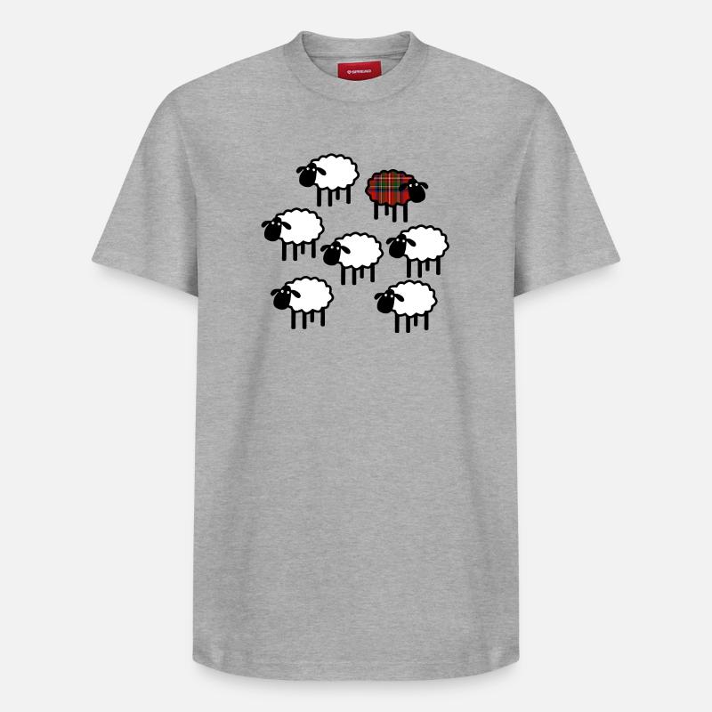 Moutons individuels écossais - T-shirt unisexe décontracté en coton Supima – de SPREAD - gris chiné