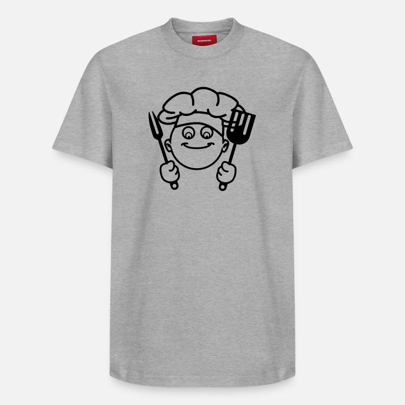 Cuisiner le barbecue - T-shirt unisexe décontracté en coton Supima – de SPREAD - gris chiné