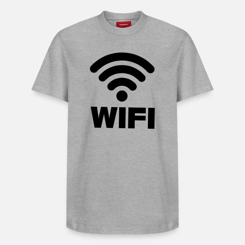 Connexion WIFI - T-shirt unisexe décontracté en coton Supima – de SPREAD - gris chiné