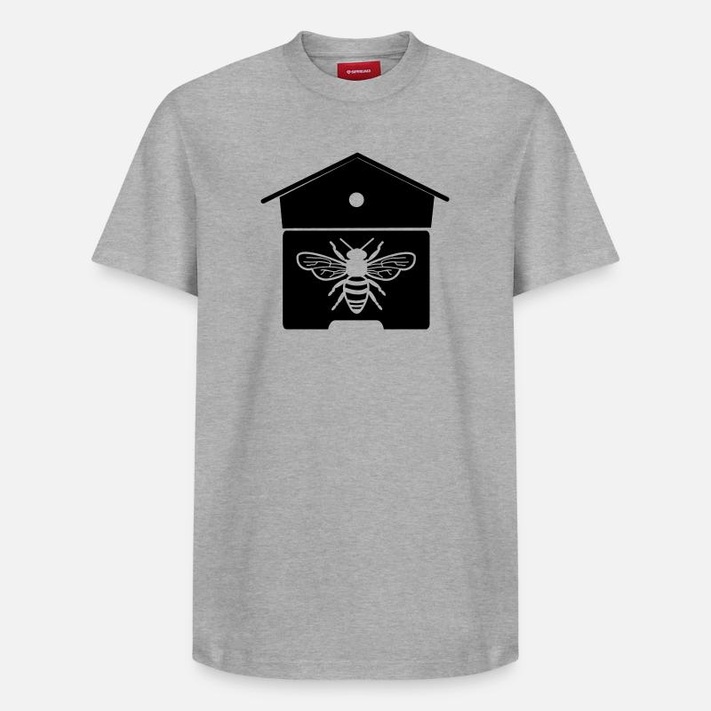 Bienenhaus oder Bienennest - Relaxed Unisex Supima Cotton T-Shirt – von SPREAD - Grau meliert