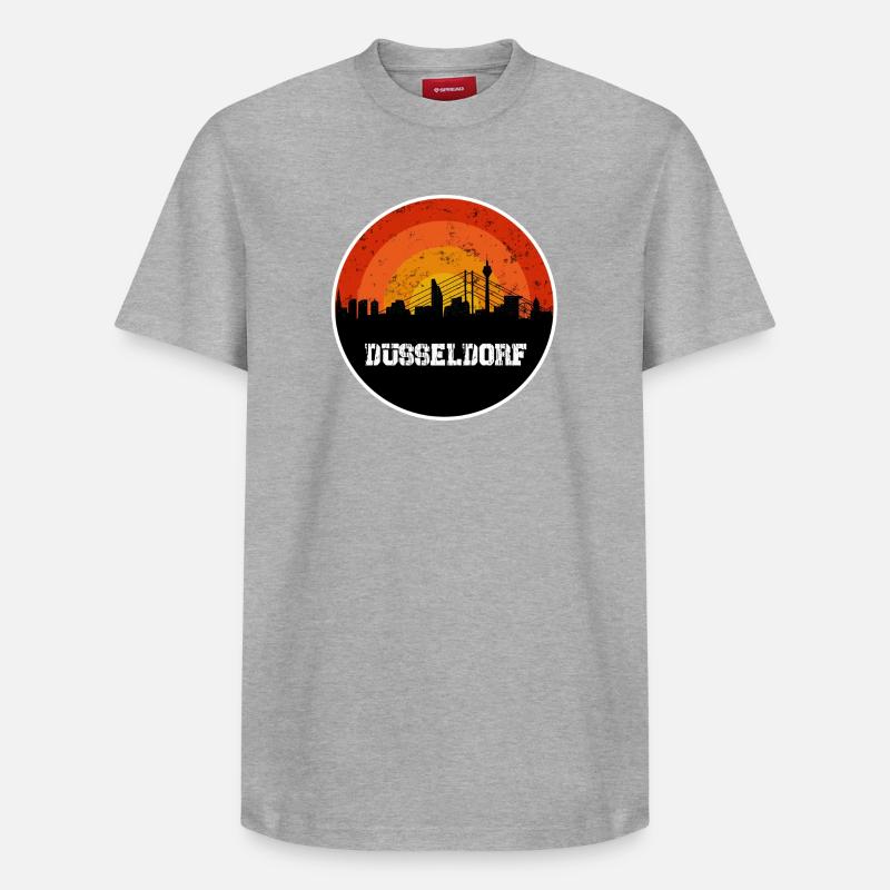 Skyline Düsseldorf - T-shirt unisexe décontracté en coton Supima – de SPREAD - gris chiné