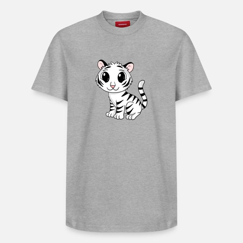 tigre blanc - T-shirt unisexe décontracté en coton Supima – de SPREAD - gris chiné