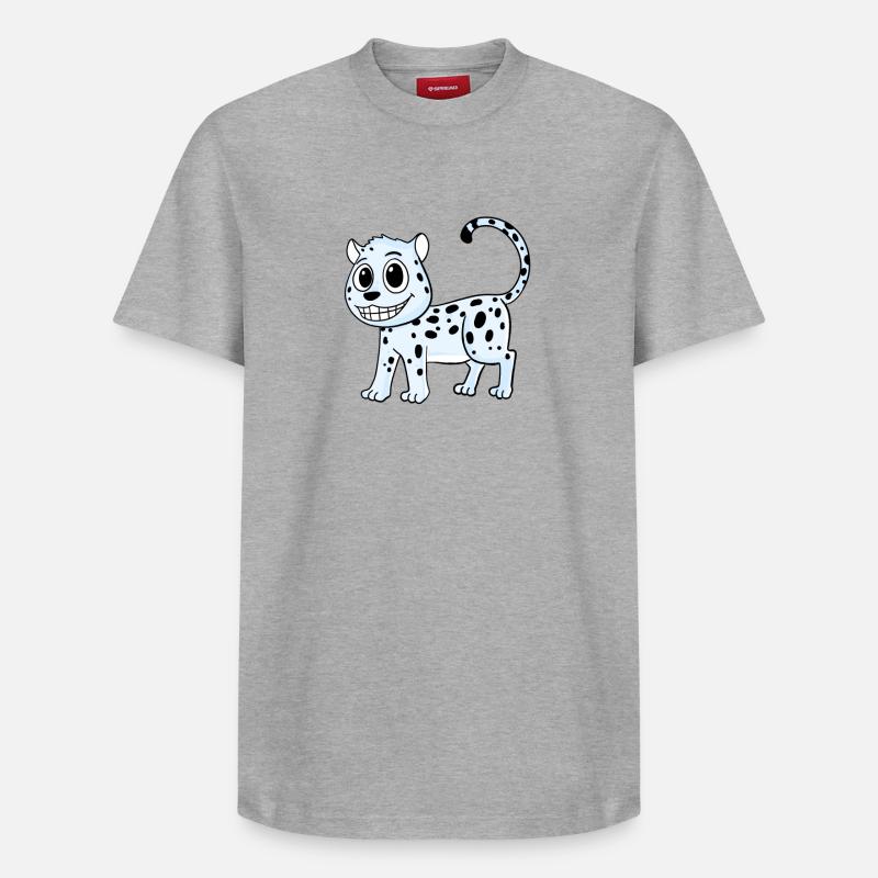 Snow Leopard Leopard - Relaxed Unisex Supima Cotton T-Shirt – by SPREAD - heather grey