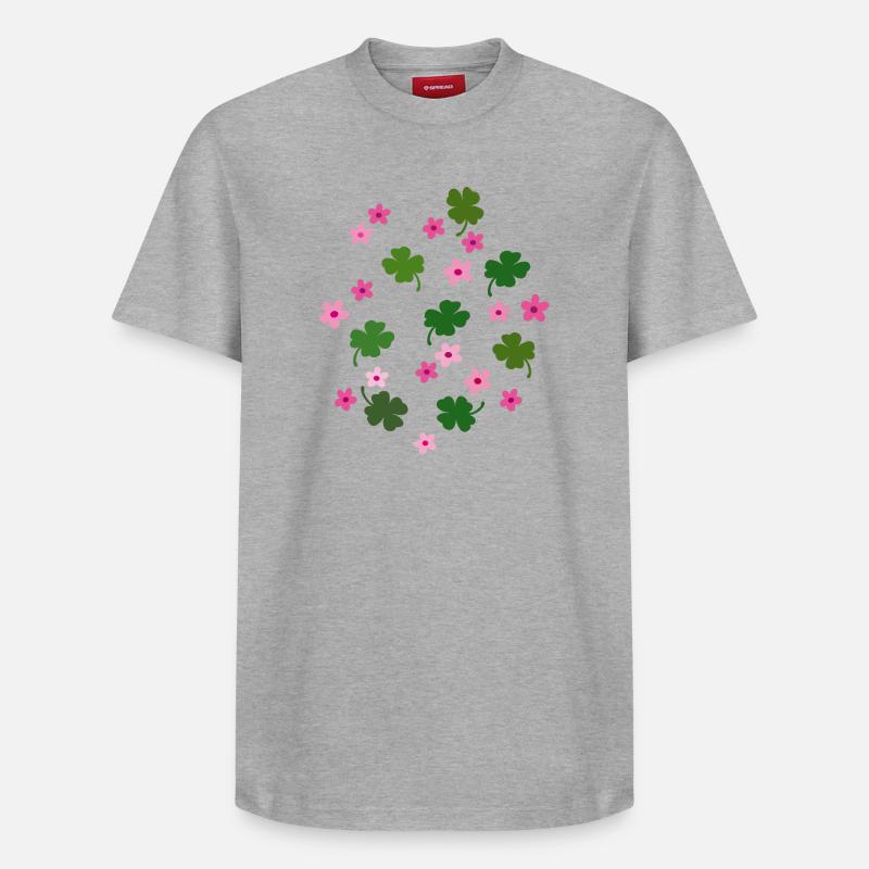 Trèfle porte-bonheur, fleurs - T-shirt unisexe décontracté en coton Supima – de SPREAD - gris chiné
