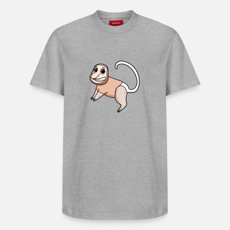 Proboscis Monkey Monkey Monkey - Relaxed Unisex Supima Cotton T-Shirt – by SPREAD - heather grey