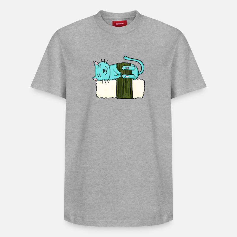 Sushi Chat - T-shirt unisexe décontracté en coton Supima – de SPREAD - gris chiné