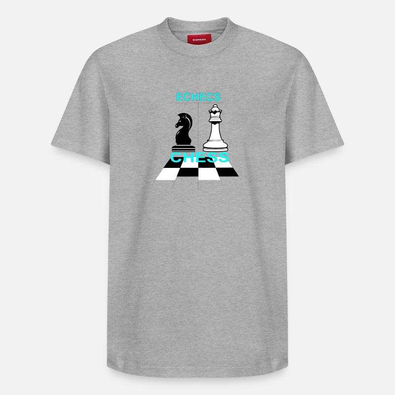 Echecs - T-shirt unisexe décontracté en coton Supima – de SPREAD - gris chiné