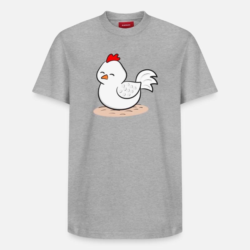 Poulets - T-shirt unisexe décontracté en coton Supima – de SPREAD - gris chiné