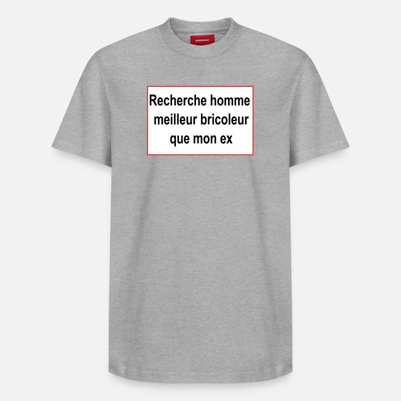 cherche homme - T-shirt unisexe décontracté en coton Supima – de SPREAD - gris chiné