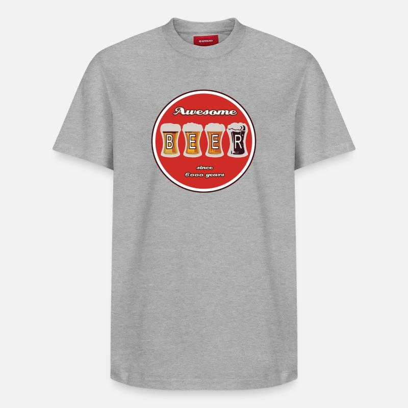 Logo de la bière - T-shirt unisexe décontracté en coton Supima – de SPREAD - gris chiné