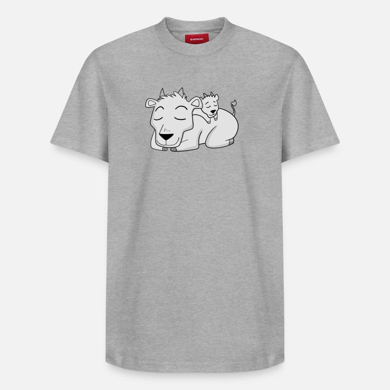 Chèvre avec bébé chèvre - Famille - T-shirt unisexe décontracté en coton Supima – de SPREAD - gris chiné