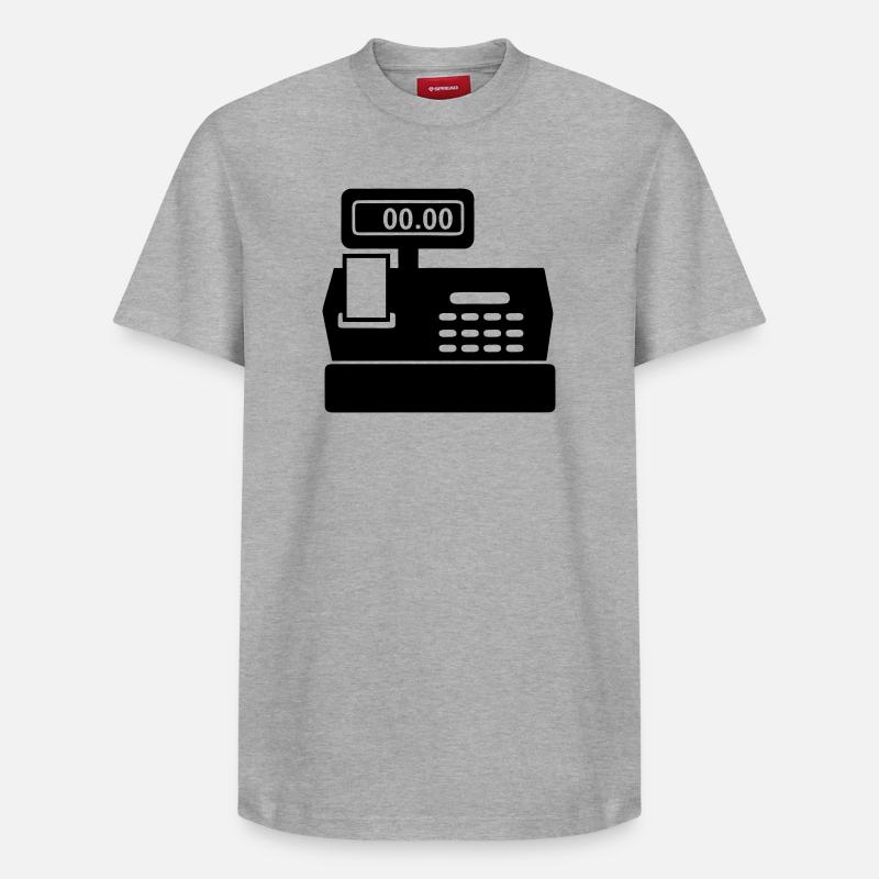 Caisse enregistreuse pour supermarché - T-shirt unisexe décontracté en coton Supima – de SPREAD - gris chiné