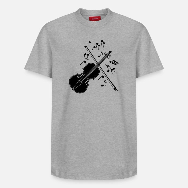 Violon avec notes - T-shirt unisexe décontracté en coton Supima – de SPREAD - gris chiné