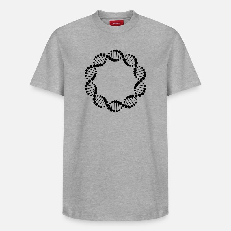 Brin d’ADN en cercle - T-shirt unisexe décontracté en coton Supima – de SPREAD - gris chiné
