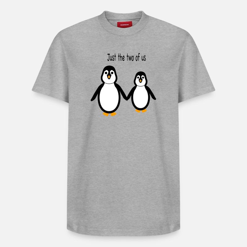 Pingouin - Deux d’entre nous - T-shirt unisexe décontracté en coton Supima – de SPREAD - gris chiné