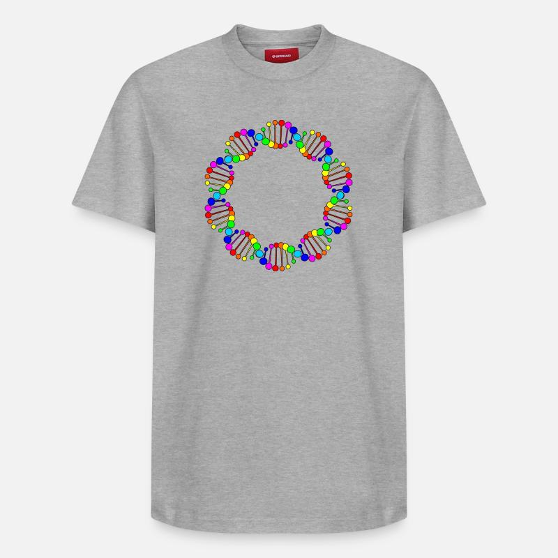 ADN ADN arc-en-ciel - T-shirt unisexe décontracté en coton Supima – de SPREAD - gris chiné