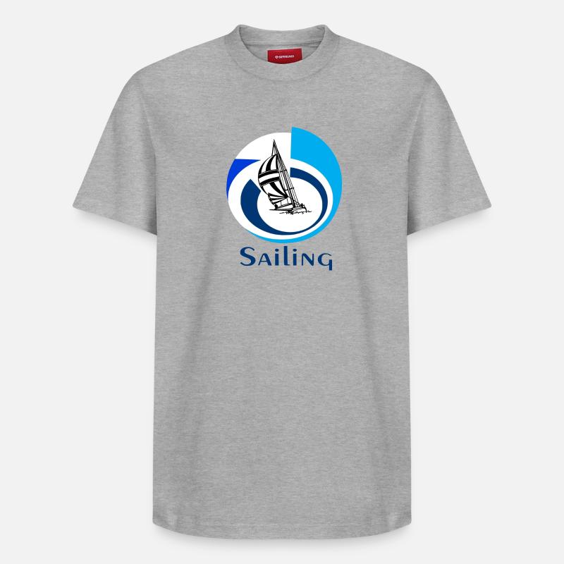 Sailing - T-shirt unisexe décontracté en coton Supima – de SPREAD - gris chiné