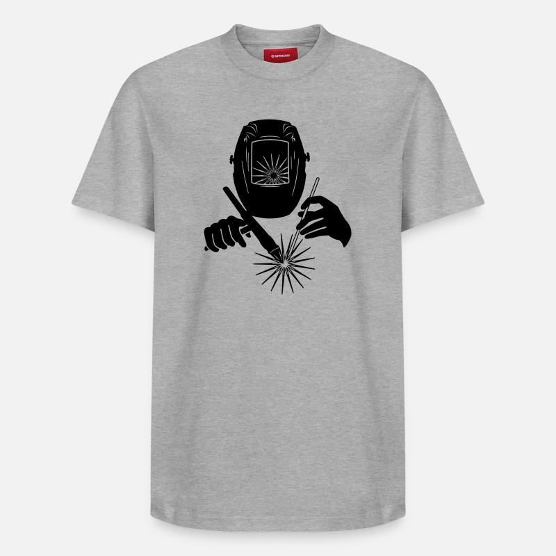 Welder welding - Relaxed Unisex Supima Cotton T-Shirt – by SPREAD - heather grey