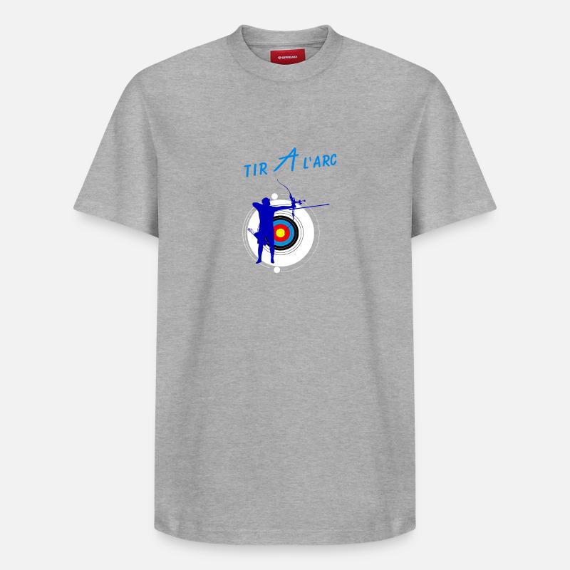 Bogenschießen - Relaxed Unisex Supima Cotton T-Shirt – von SPREAD - Grau meliert