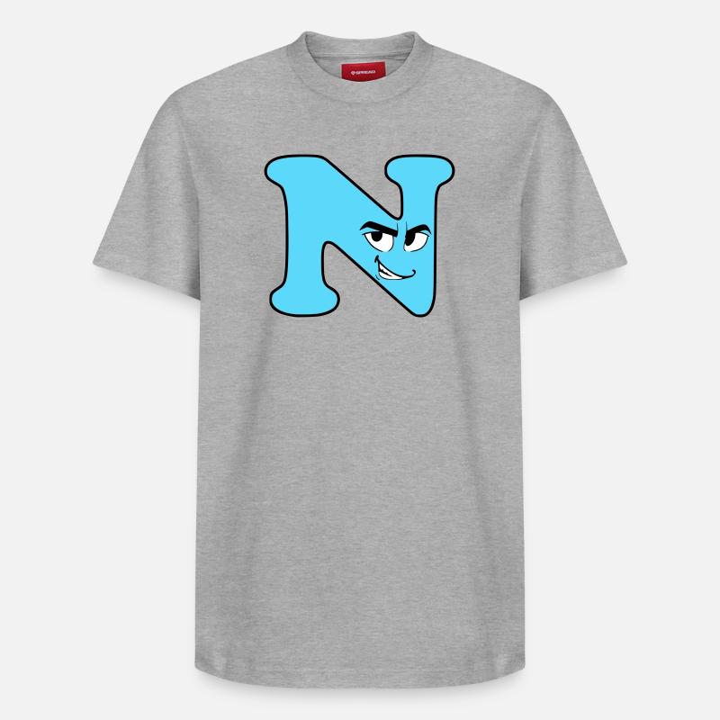 N - Relaxed Unisex Supima Cotton T-Shirt – von SPREAD - Grau meliert