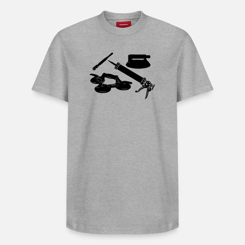 Outils vitrier - T-shirt unisexe décontracté en coton Supima – de SPREAD - gris chiné
