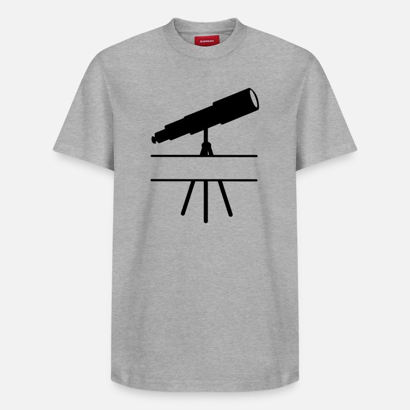 Teleskop-Schattenbild mit Leerzeichen oder Balken - Relaxed Unisex Supima Cotton T-Shirt – von SPREAD - Grau meliert