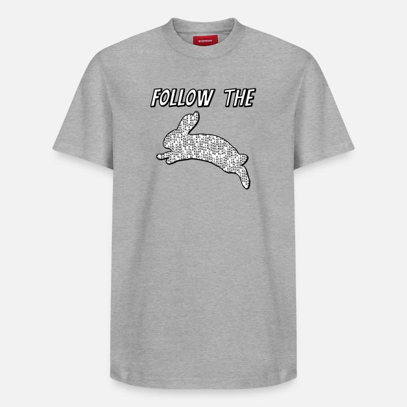 Suivez le lapin - T-shirt unisexe décontracté en coton Supima – de SPREAD - gris chiné
