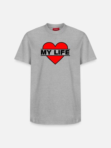 Heart I love my life - Relaxed Unisex Supima Cotton T-Shirt – by SPREAD - heather grey