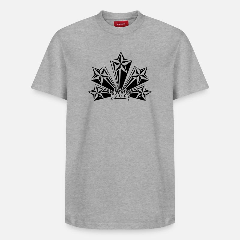 Transparente Krone mit vier großen Sternen - Relaxed Unisex Supima Cotton T-Shirt – von SPREAD - Grau meliert