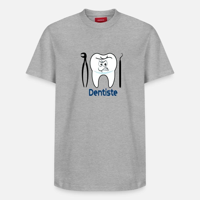 Dentiste - T-shirt unisexe décontracté en coton Supima – de SPREAD - gris chiné
