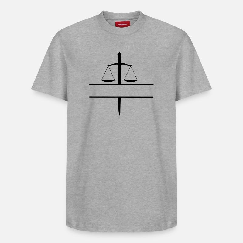Monogramme de l’épée de justice - T-shirt unisexe décontracté en coton Supima – de SPREAD - gris chiné