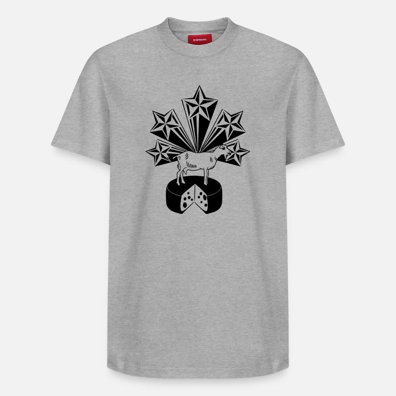 Fromage de chèvre 5 étoiles - T-shirt unisexe décontracté en coton Supima – de SPREAD - gris chiné