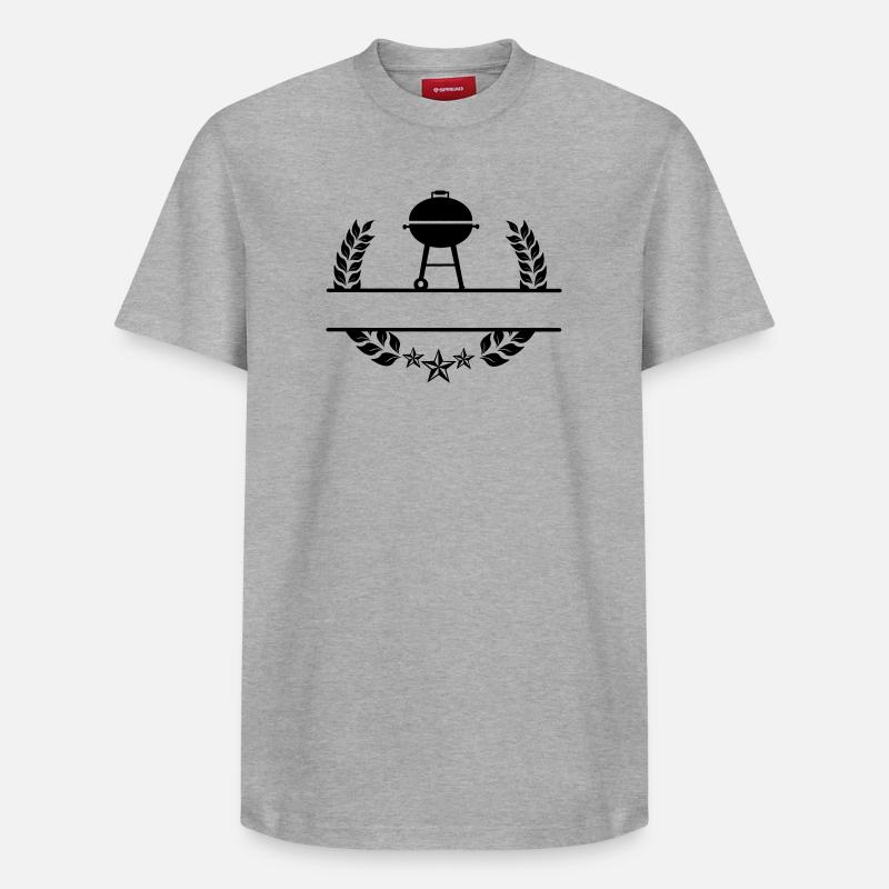 Couronne de laurier monogramme BBQ - T-shirt unisexe décontracté en coton Supima – de SPREAD - gris chiné