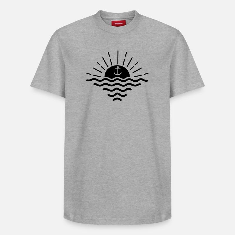 Ancre de coucher de soleil - T-shirt unisexe décontracté en coton Supima – de SPREAD - gris chiné