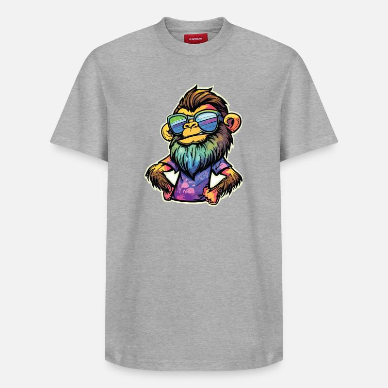 Singe Funky - T-shirt unisexe décontracté en coton Supima – de SPREAD - gris chiné
