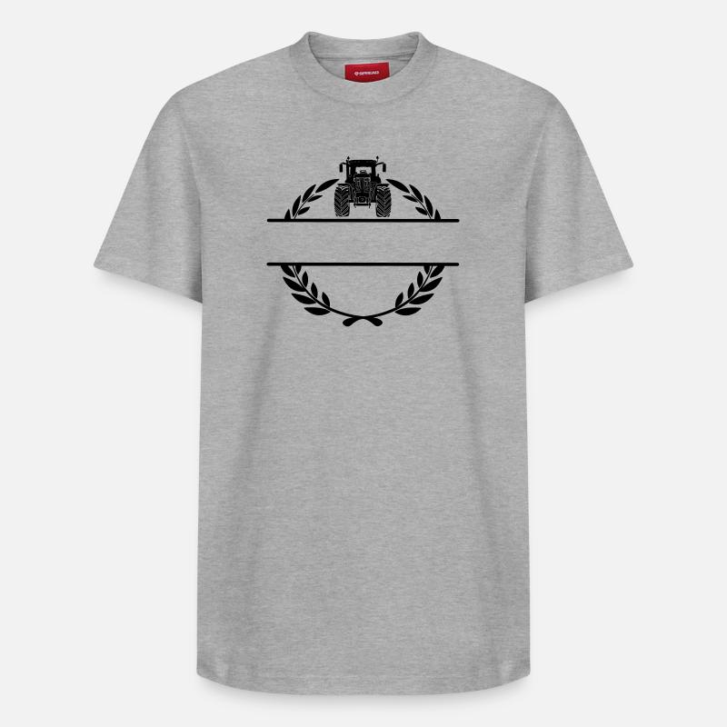Lorbeerkranz Ackerschlepper - Relaxed Unisex Supima Cotton T-Shirt – von SPREAD - Grau meliert