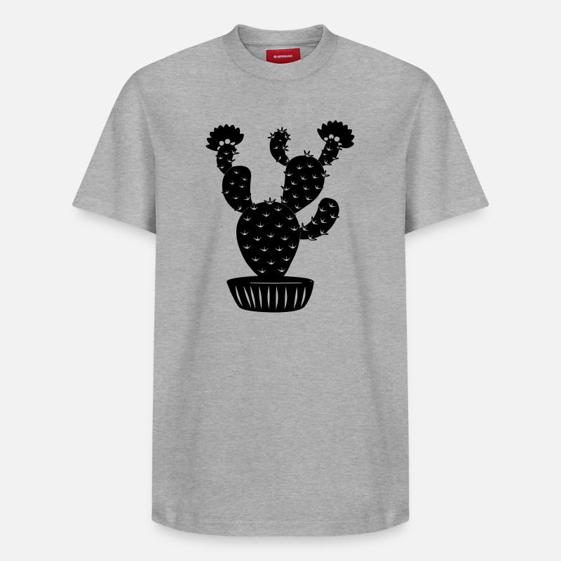 Pot de fleurs avec cactus - T-shirt unisexe décontracté en coton Supima – de SPREAD - gris chiné