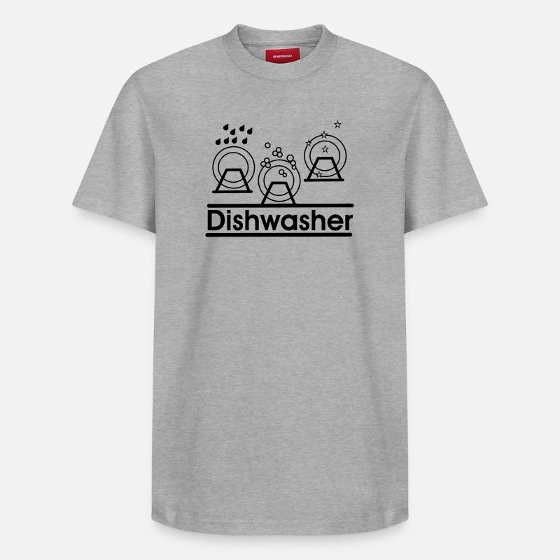 Dishwasher logo with text 'Dishwasher'' - Relaxed Unisex Supima Cotton T-Shirt – by SPREAD - heather grey