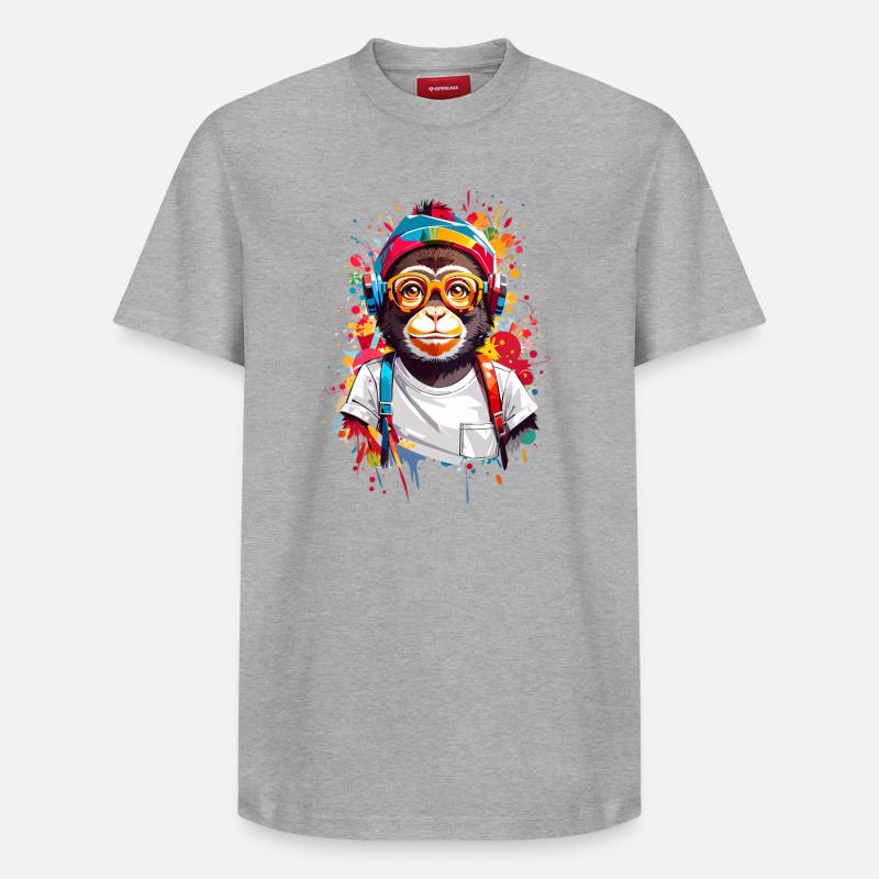Singe cool - T-shirt unisexe décontracté en coton Supima – de SPREAD - gris chiné