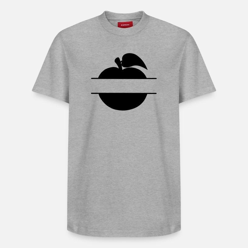 Textausschnitt im Apfel - Relaxed Unisex Supima Cotton T-Shirt – von SPREAD - Grau meliert