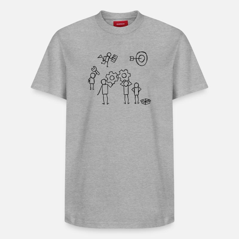 Teamwork - Relaxed Unisex Supima Cotton T-Shirt – von SPREAD - Grau meliert