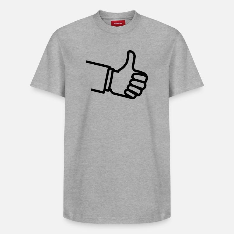 Dicker Daumen - Relaxed Unisex Supima Cotton T-Shirt – von SPREAD - Grau meliert