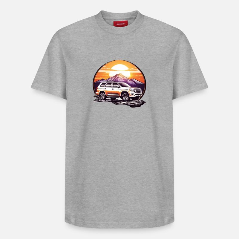 Véhicule tout-terrain 4x4 - T-shirt unisexe décontracté en coton Supima – de SPREAD - gris chiné