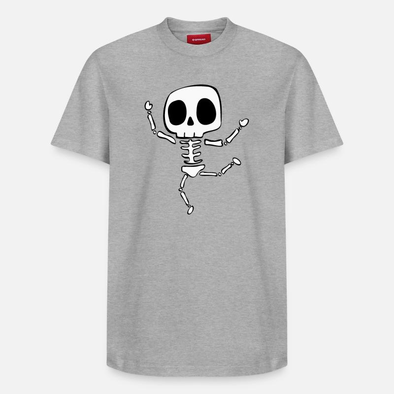 Squelette - T-shirt unisexe décontracté en coton Supima – de SPREAD - gris chiné